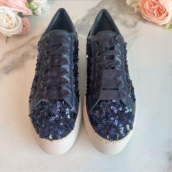 AGL Mollie Bling Sequin Embellished Platform Sneaker In Night Size 8 NEW - Picture 8 of 17